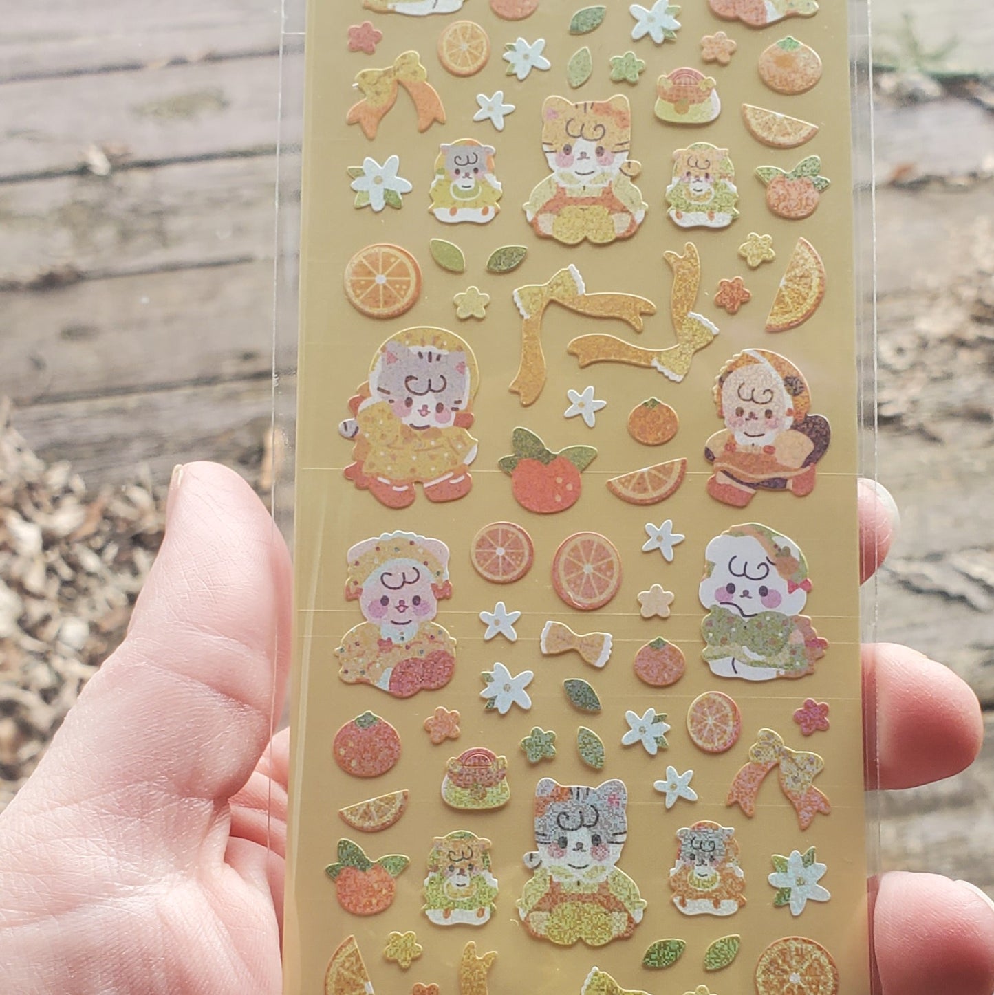 Oranges And Cute Animals Sticker Sheet