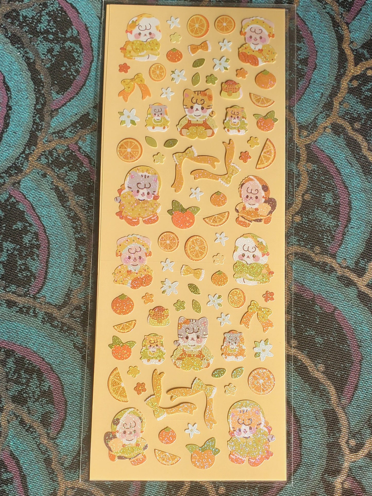Oranges And Cute Animals Sticker Sheet