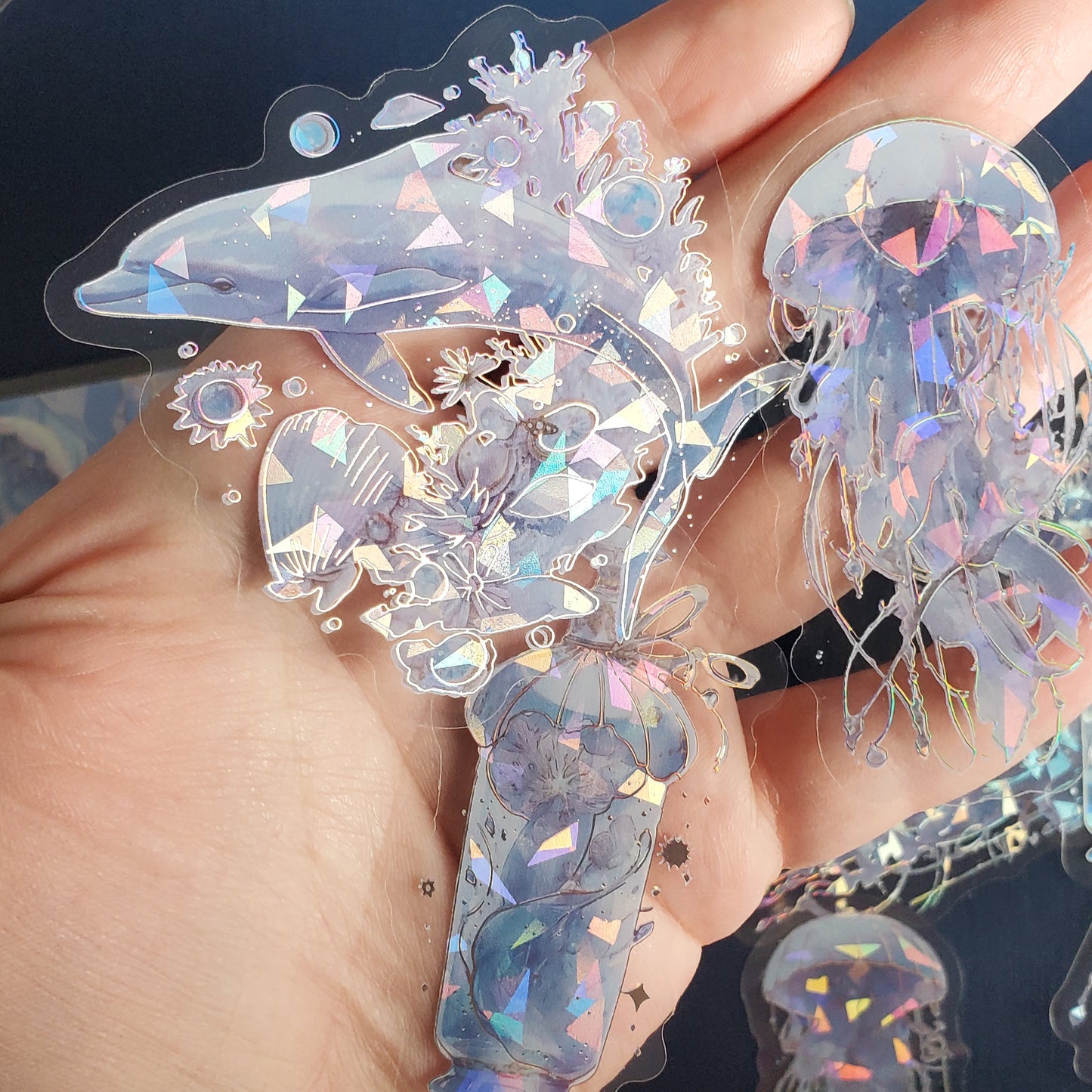Holographic Jelly Fish Sticker Packs CHOOSE YOUR COLOR!