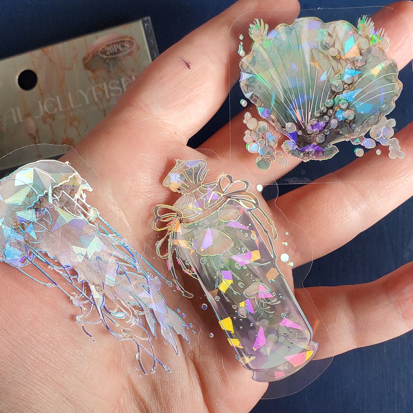 Holographic Jelly Fish Sticker Packs CHOOSE YOUR COLOR!