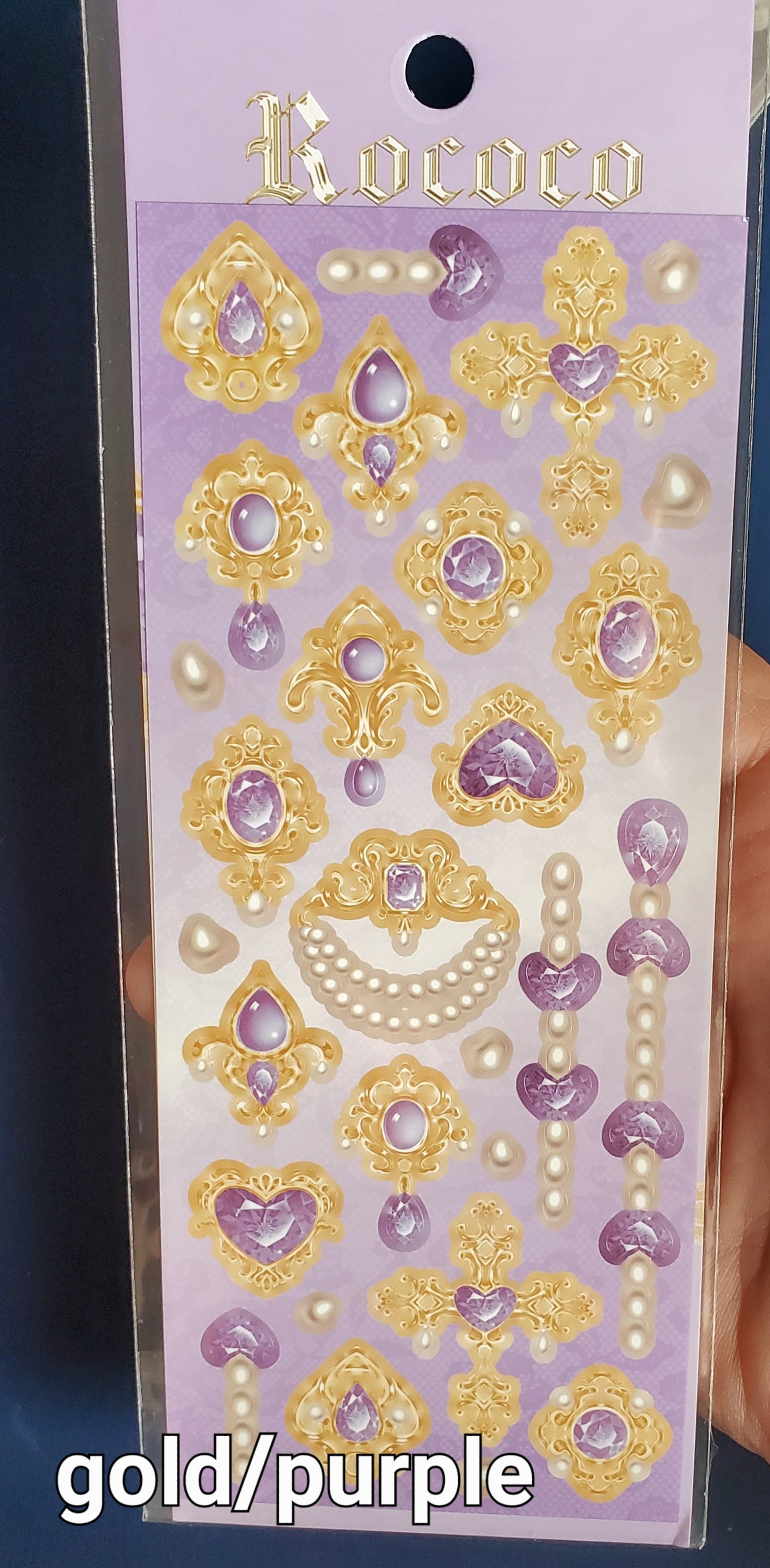 Pearls & Gems Sticker Sheet CHOOSE COLOR