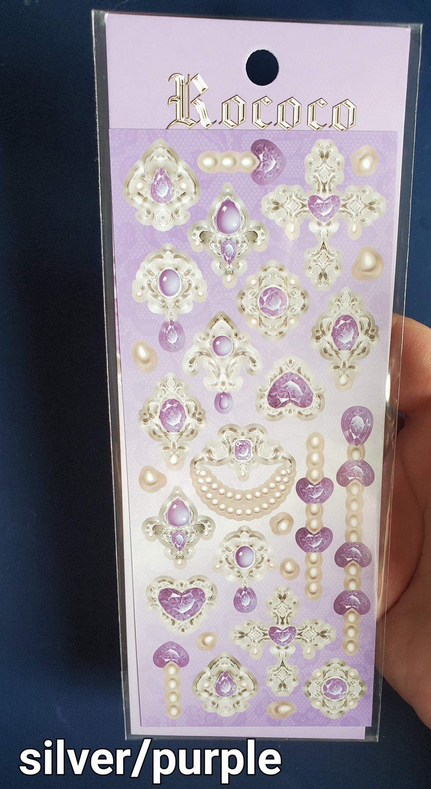 Pearls & Gems Sticker Sheet CHOOSE COLOR