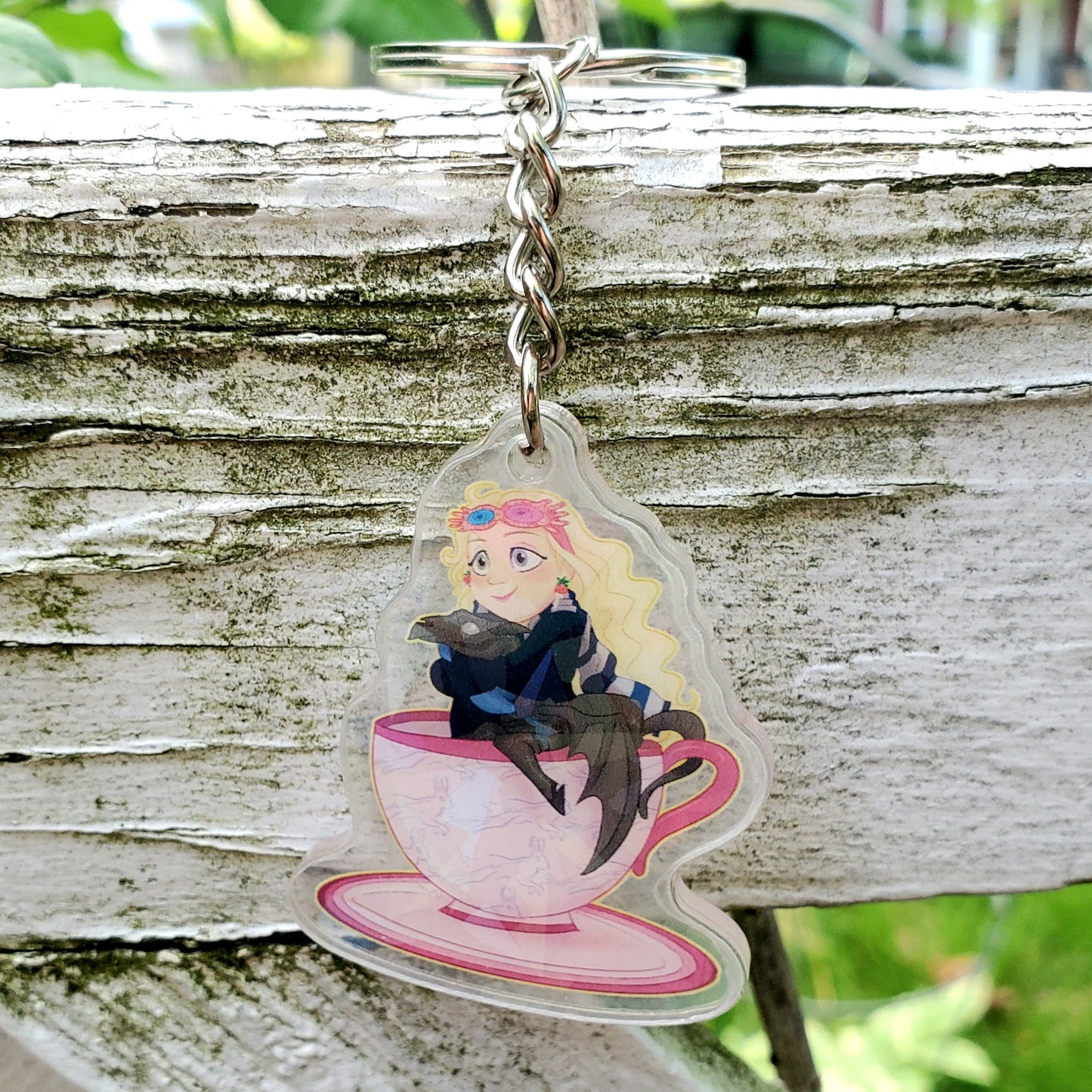 Weird Girl Cup Shatter Holo Keychain