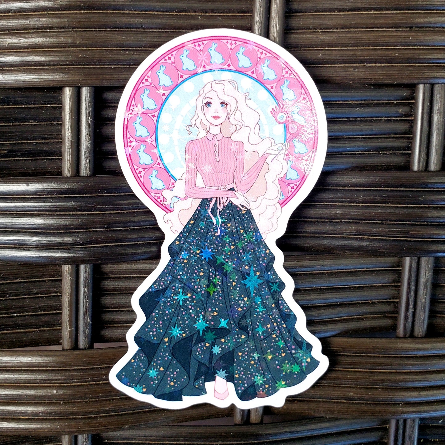 Weird Girl Nouveau Holographic Sticker