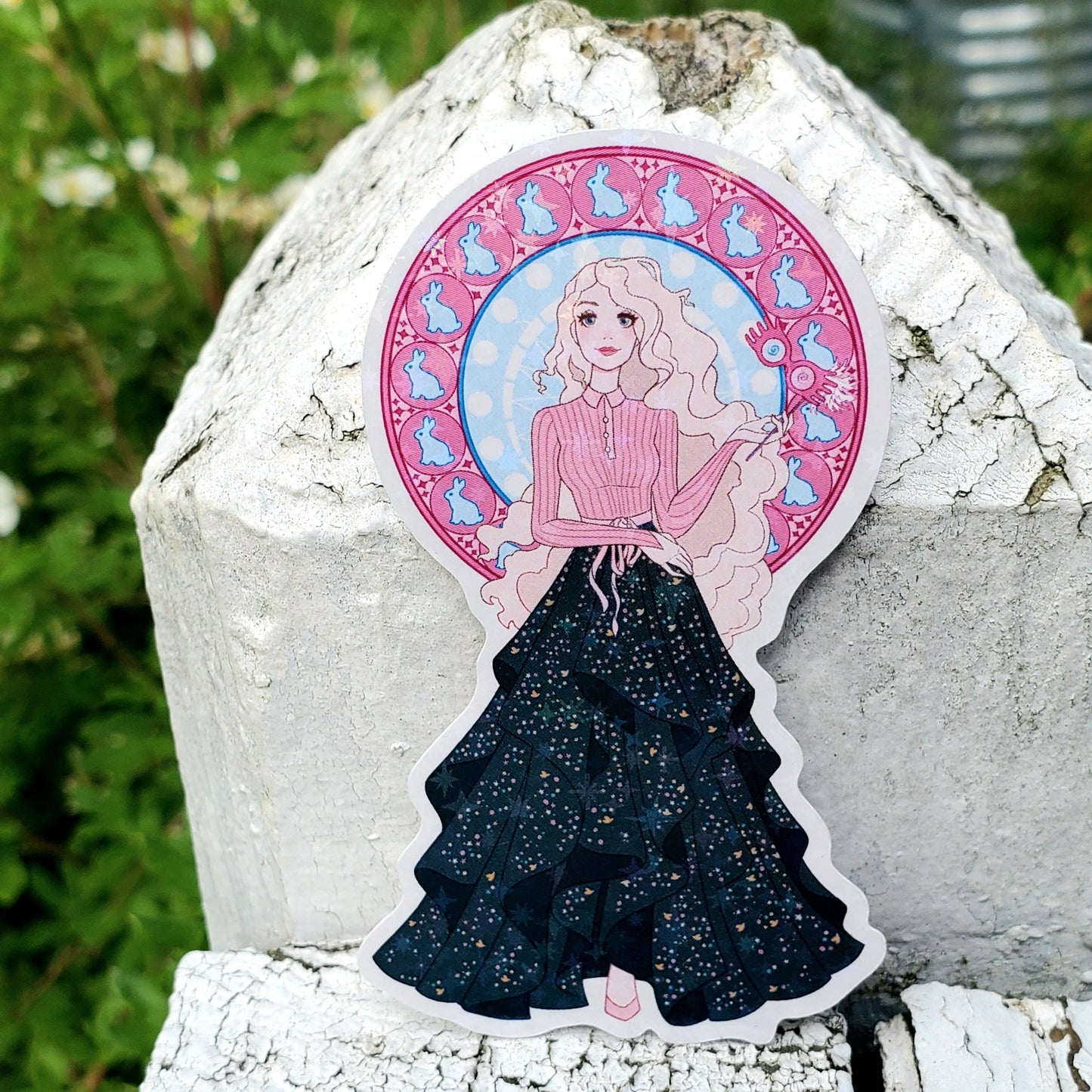 Weird Girl Nouveau Holographic Sticker