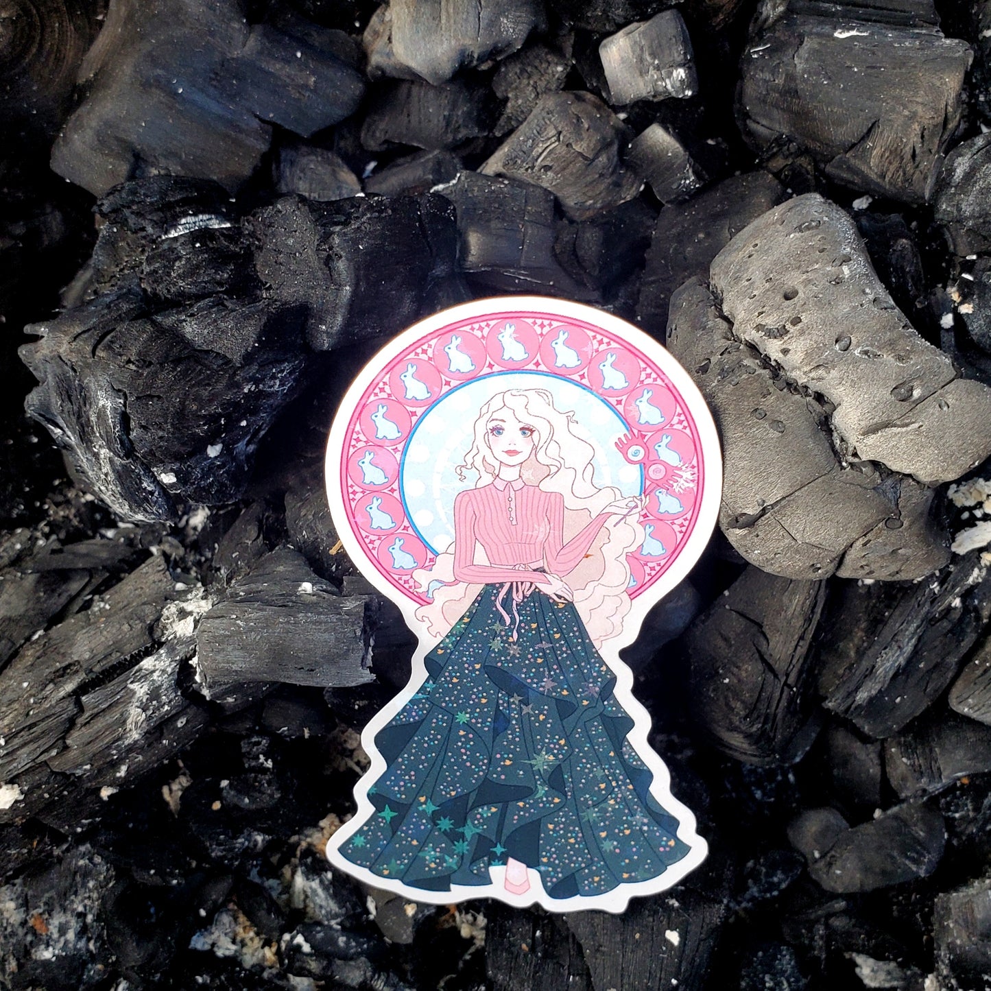 Weird Girl Nouveau Holographic Sticker