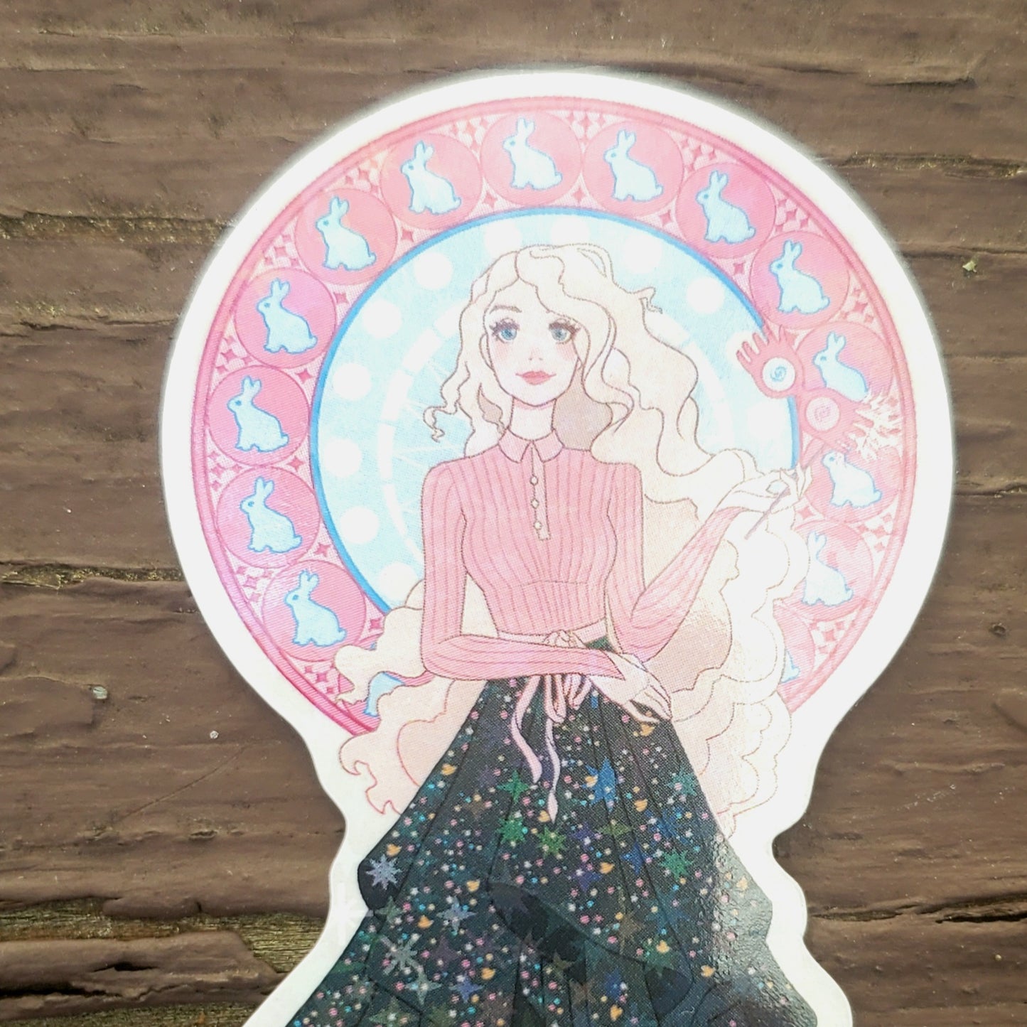 Weird Girl Nouveau Holographic Sticker