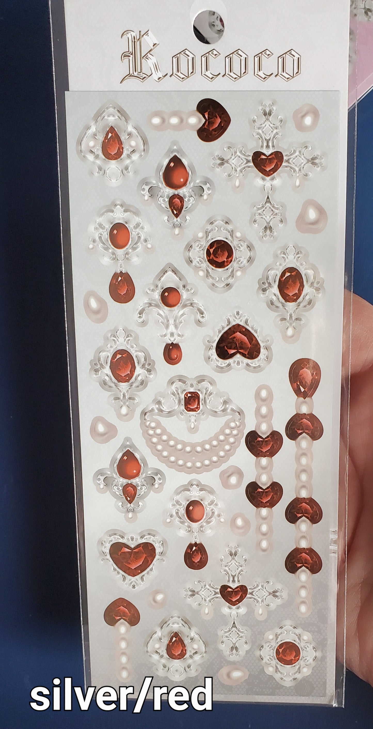 Pearls & Gems Sticker Sheet CHOOSE COLOR