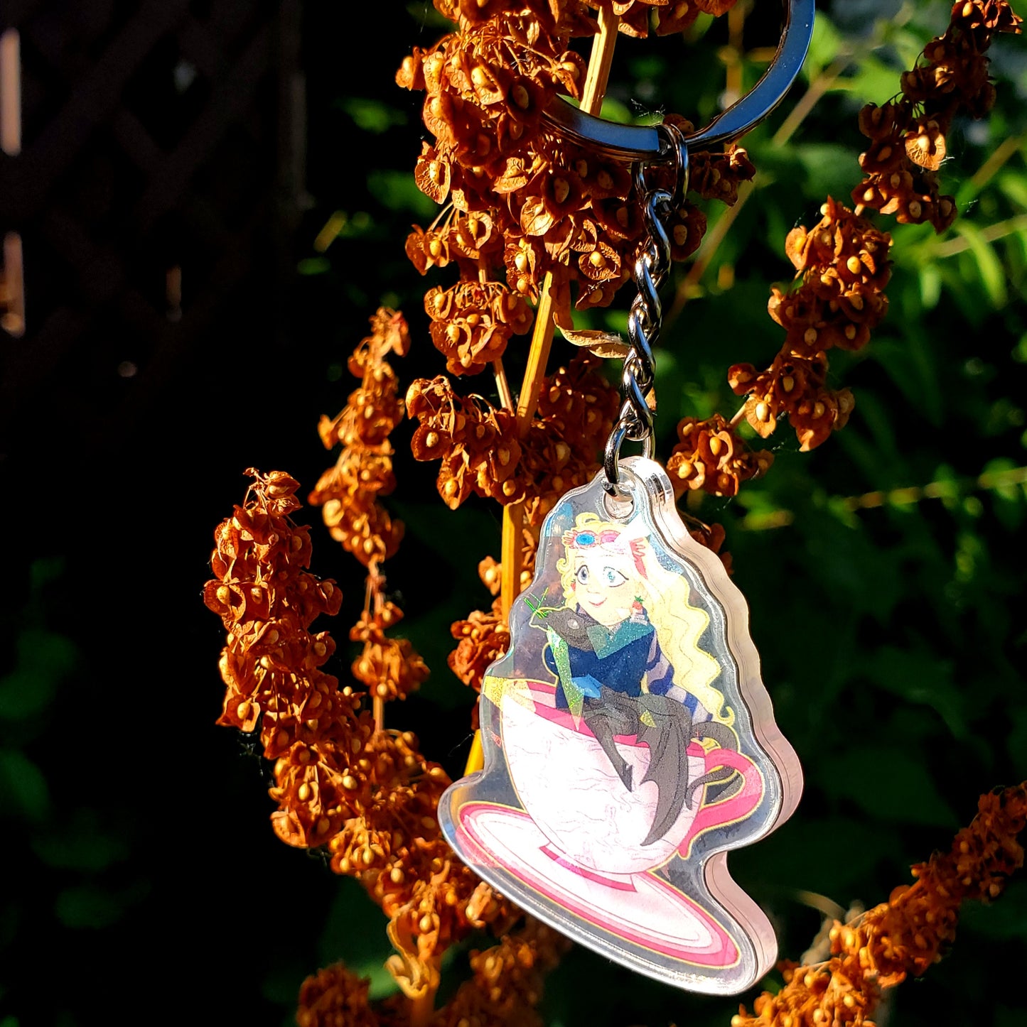 Weird Girl Cup Shatter Holo Keychain